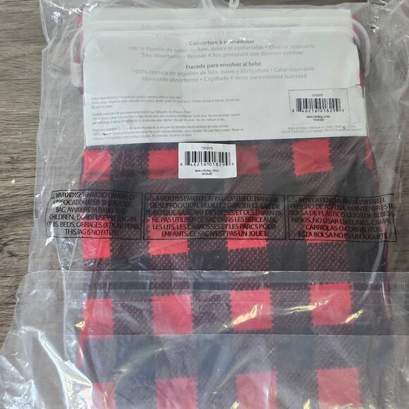 Trend Lab Buffalo Check Jumbo Flannel Swaddle Blanket 48"x 48" NWT - Picture 3 of 6